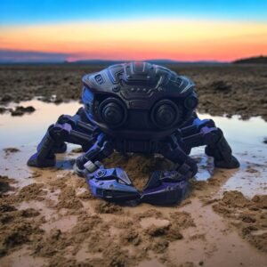 Cyber Crab, an articulated 3D-printed collectible figure from SpaceCity3D (Water Animals)