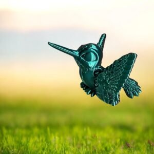 Tiny Hummingbird, an articulated 3D-printed collectible figure from SpaceCity3D (Air Animals)