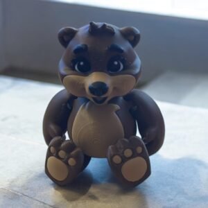 Baby Bear, an articulated 3D-printed collectible figure from SpaceCity3D (Land Animals)