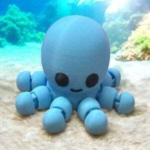 Baby Octopus Mini, an articulated 3D-printed collectible figure from SpaceCity3D (Minis)
