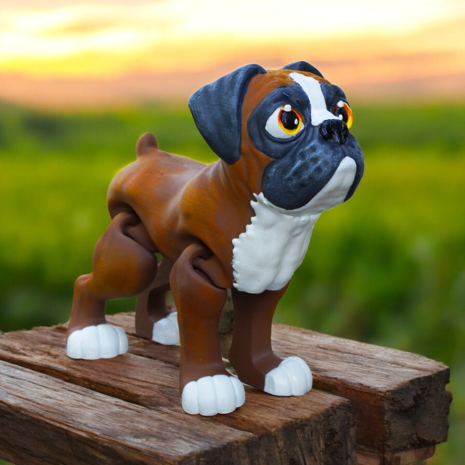 Boxer Dog, an articulated 3D-printed collectible figure from SpaceCity3D (Land Animals)