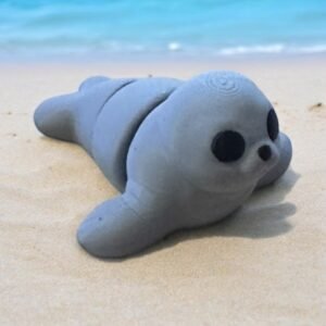 Baby Seal Mini, an articulated 3D-printed collectible figure from SpaceCity3D (Minis)