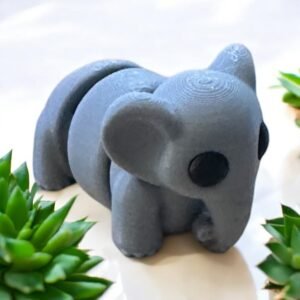 Baby Elephant Mini, an articulated 3D-printed collectible figure from SpaceCity3D (Minis)