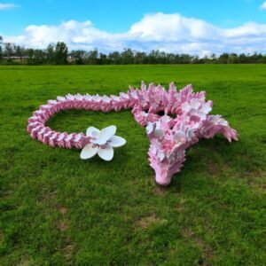 Cherry Blossom Dragon, an articulated 3D-printed collectible figure from SpaceCity3D (Dragons)