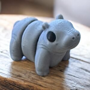 Baby Hippo Mini, an articulated 3D-printed collectible figure from SpaceCity3D (Minis)