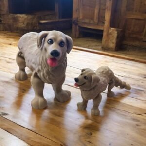 Golden Retriever, an articulated 3D-printed collectible figure from SpaceCity3D (Land Animals)