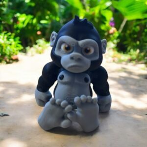 Gorilla, an articulated 3D-printed collectible figure from SpaceCity3D (Land Animals)