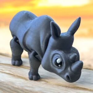Rhino, an articulated 3D-printed collectible figure from SpaceCity3D (Land Animals)