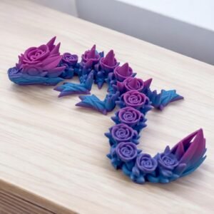 Rose Dragon, an articulated 3D-printed collectible figure from SpaceCity3D (Dragons)