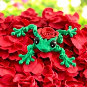 Rose Frog, an articulated 3D-printed collectible figure from SpaceCity3D (Land Animals)